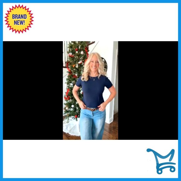 3 Pack Ribbed Cotton Tees, Short Sleeve Crewneck Fitted Tops - Picture 6 of 7